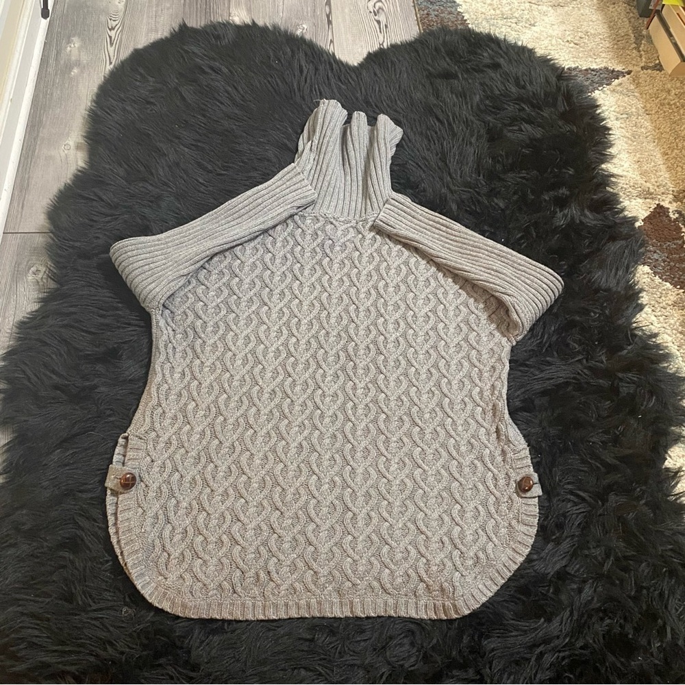 Between Me And You Ladies Sweater Gray Pull Over Oversized Cowl Neck - Picture 15 of 16